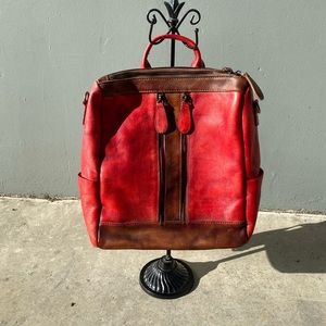 Non branded leather back pack
